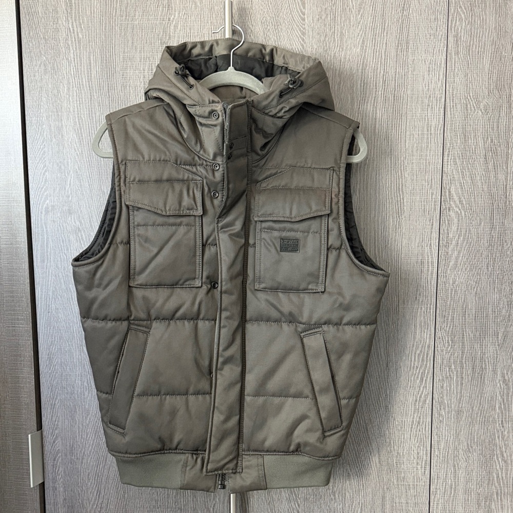 G-Star Men's Hooded Vest in Dark Grey